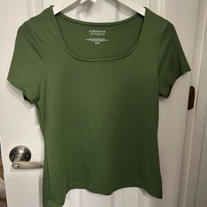 Adrienne Vittadini Olive Short Sleeve Top